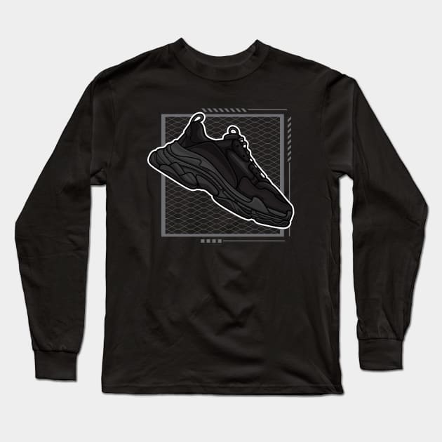 Balen Triple Black Sneaker Long Sleeve T-Shirt by milatees